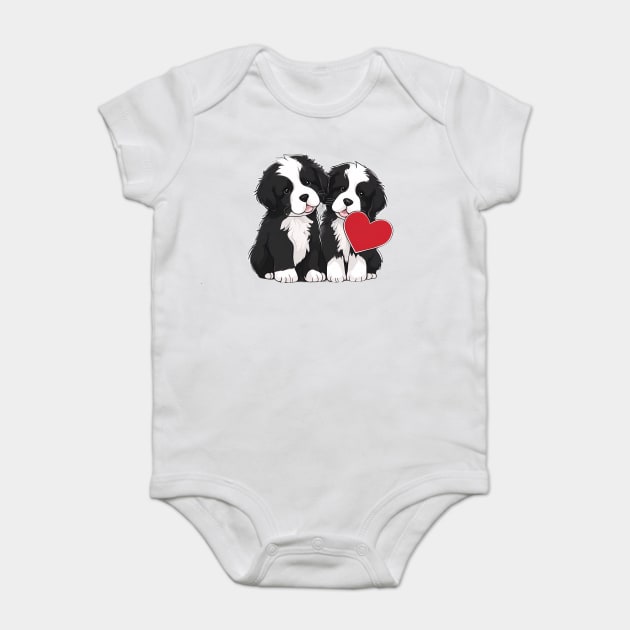 baby newfoundland dog Baby Bodysuit by animegirlnft